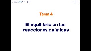 Tema 43 Equilibrio Químico Equilibrios homogéneos entre gases [upl. by Rafe]