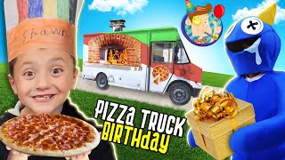 Shawns Flaming Hot Pizza Truck Birthday  Blues Huge Surprise Gift FV Family Vlog [upl. by Sy]