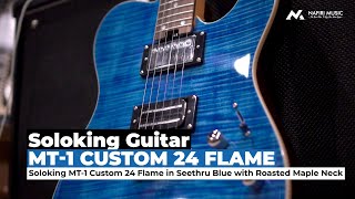 Soloking MT1 Custom 24 Flame in Seethru Blue [upl. by Ecyor985]