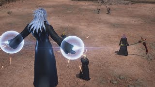 Kingdom Hearts 3  Luxord Larxene and Marluxia Boss Battle [upl. by Hsenid]