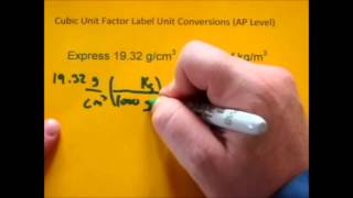 Cubic Unit Factor Label Conversions gcm3 to kgm3 [upl. by Nrubliw797]