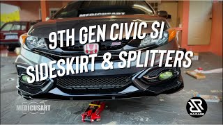 9th gen Civic Si side skirt amp splitter [upl. by Dale840]