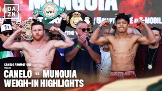 CANELO VS MUNGUIA WEIGHIN HIGHLIGHTS [upl. by Onfroi]