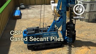 Cased AugeredSecant Piles technology animation Soilmec CAPCSP SR90 machine [upl. by Ahsayn]