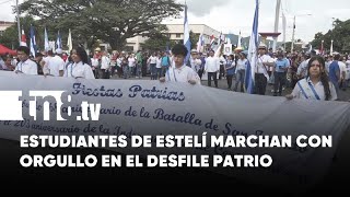 Cientos de estudiantes de la ciudad de Estelí deslumbran en desfile patrio [upl. by Eiboj]