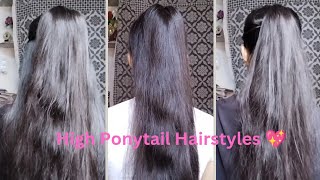 High Ponytail Hairstyles 💖 [upl. by Durston]