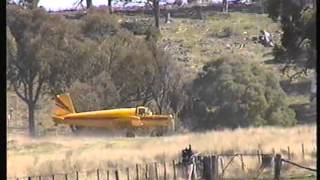 TABLELAND TOPDRESSING Glenn in his Fletcher FU24 topdressing at Craigmore Station nr Armidale NSW [upl. by Lladnek]