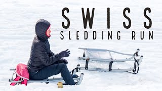 Switzerland Snow Sledding Run  Fox Run  Eigergletscher to Wengen 4K [upl. by Jarita689]