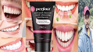 Perfora Activated Charcoal Teeth Whitening Toothpaste  Honest Review [upl. by Anileda]