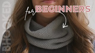 EASY Knit Cowl for BEGINNERS [upl. by Kraft]