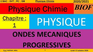 CHAPITRE  1 ONDES MÉCANIQUES PROGRESSIVESPHYSIQUE CHIMIE 2BAC SVT  PC  SM [upl. by Ahsiyn]