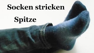 Socken stricken  Spitze  Teil 5 2014 deusch [upl. by Blaire]