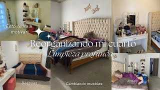 Organizando mi cuarto✅Movi 😱los muebles limpiaconmigo motivate amadecasa [upl. by Chimene]