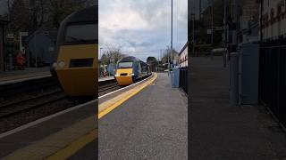 GWR HST Class 43042  43097 departing Saltash with friendly wave  2 tone trainspotteruk class43 [upl. by Annaerda]