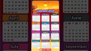 Calendar 2024 shorts calendar calendar2024 2024 2024calendar [upl. by Ahsiym]