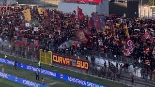 CURVA SUD ROMA AWAY at UPOWER STADIUM  SERIE A MATCH MONZA VS AS ROMA 1  1 [upl. by Samled]