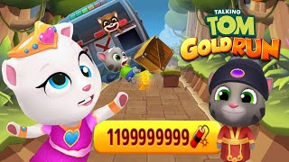 Talking Tom Gold Run  Princess Angela and Fortune Tom  Full Screen Walkthrough Gameplay [upl. by Airlie]