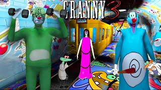 Granny 3 OGGY mode Fullgameplay Oggy granny aur Jack grandpa ka train se bhaga🤣 [upl. by Temhem]