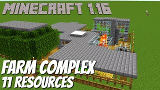 Minecraft 116 Survival Farm Complex 27x27  11 DIFFERENT Farms in 1 inc Iron amp Trading Showcase [upl. by Arihday99]