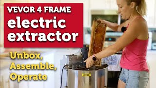 HARVESTING HONEY FOR BEGINNERS Using the Vevor 4 Frame Electric Extractor [upl. by Adelind727]