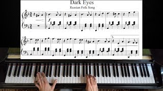 Dark Eyes Очи чёрные  Piano Tutorial [upl. by Aramo983]