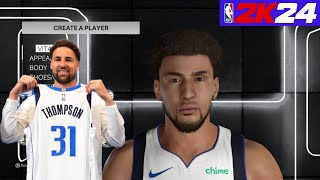 New Klay Thompson Face Creation 2K24 2k24 dallasmavericks klaythompson [upl. by Anavlis439]