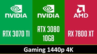 RTX 3070 TI vs RTX 3080 10GB vs RX 7800 XT [upl. by Abisia]