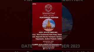 Masterchef India Telugu auditions Vijayawada October 25 starting 9 AM [upl. by Hallutama]