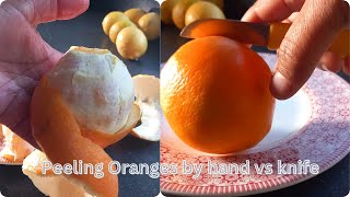 Peeling Orange with knife and by hand ASMR [upl. by Nolham]