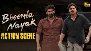 Pawan Kalyan Faces Off With Rana  Bheemla Nayak Hindi Dubbed Movie  Nithya Menen  Action Scene [upl. by Kiefer]