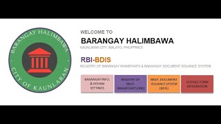 Registry of Barangay Inhabitants integrated with Barangay Document Issuance System RBIBDIS [upl. by Garibald775]