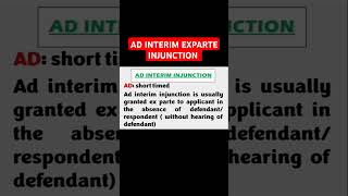 AD INTERIM INJUNCTION  EXPARTE INTERIM INJUNCTION injunction order39 cpc law [upl. by Ellerol841]