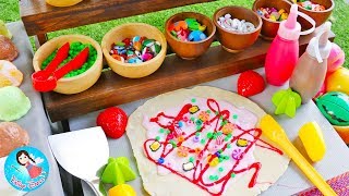 เล่นเป็นแม่ค้า เปิดร้านขายเครปเย็นและไอศกรีม ด้วยของเล่นแป้งโดว์ Cooking Play Doh Food Toys [upl. by Gnud]