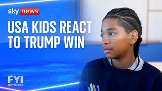 FYI Kids in the USA react to Donald Trumps win [upl. by Orat418]