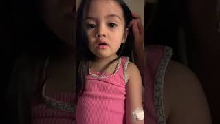 first needle injection🥲first blood test brave little girl foryou toddlers injection halfpinoy [upl. by Thurmann]