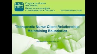 Therapeutic NurseClient Relationship Maintaining Boundaries [upl. by Hajar352]