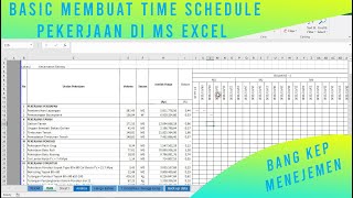 TIME SCHEDULE PEKERJAAN UNTUK PEMULA DI MICROSOFT EXCEL  PART 1 [upl. by Alice885]