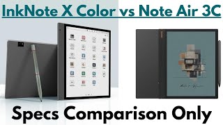 Bigme InkNote X Color vs Boox Note air 3C Specs Comparison Only [upl. by Joacimah277]