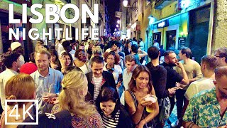 LISBON NIGHTLIFE Bairro Alto Walking Tour September 2023 ASMR 4K [upl. by Gnek]