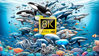 OCEAN ADVENTURES Majestic Marine Life amp Ocean Animals 60FPS 8K ULTRA HD [upl. by Yecart]