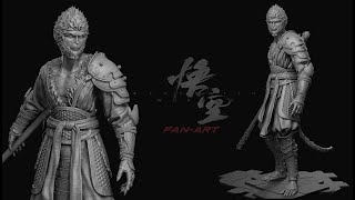 Black Myth Wukong Fanart Blender 42  Part 1 Sculpting [upl. by Yirinec]