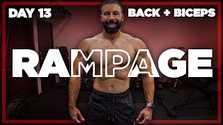 RAMPAGE Dumbbell Training Plan  DAY 13 BACK  BICEPS WORKOUT [upl. by Aneleasor269]