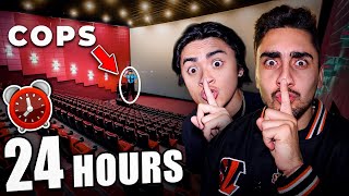 24 Hour Overnight Challenge in MOVIE THEATER CRAZY ENDING [upl. by Kersten253]