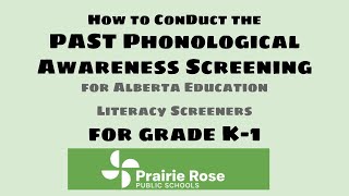 PAST  Phonological Awareness Screening Test  How to deliver this test and record results [upl. by Llerrut98]