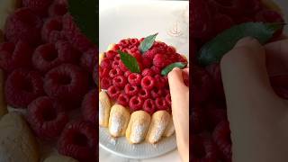 ✨Charlotte aux framboises✨😱recettereciperecetadessertcharlotteframboise [upl. by Kenison749]