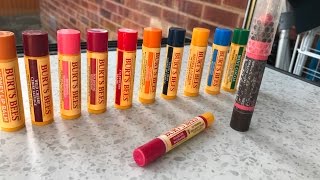 BURTS BEES Lip Balm Collection amp Reviews [upl. by Aline260]