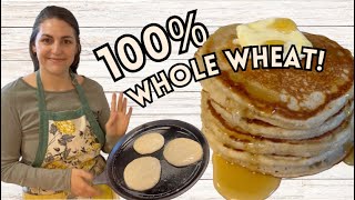 Whole Wheat Sourdough Pancakes NO Baking SodaPowder Required [upl. by Joh]