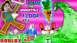 ROBLOX FLOOD ESCAPE Undertale Drowning Sick Town FGTEEV 20 Gameplay  Skit [upl. by Wilmott]