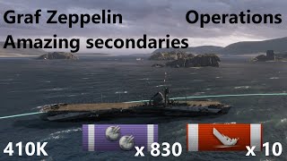 World of Warships  Graf Zeppelin  Operation Narai  410K [upl. by Anawal971]