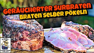 206  Geräucherter Surbraten aus dem Keramikgrill  Surbraten selber pökeln [upl. by Jannel]